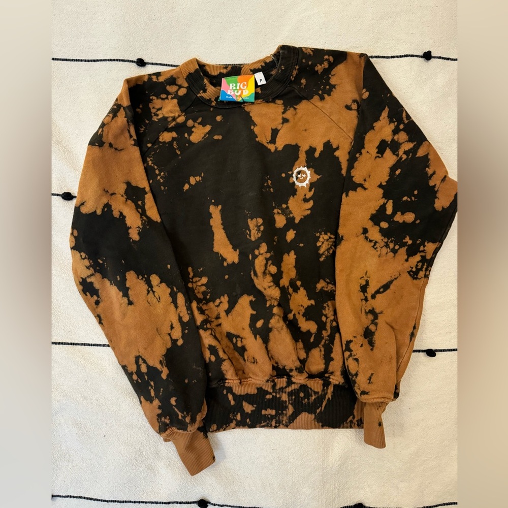 Big Bud Press bleach dye tie dye crewneck Sweatshirt Size P (xxs)